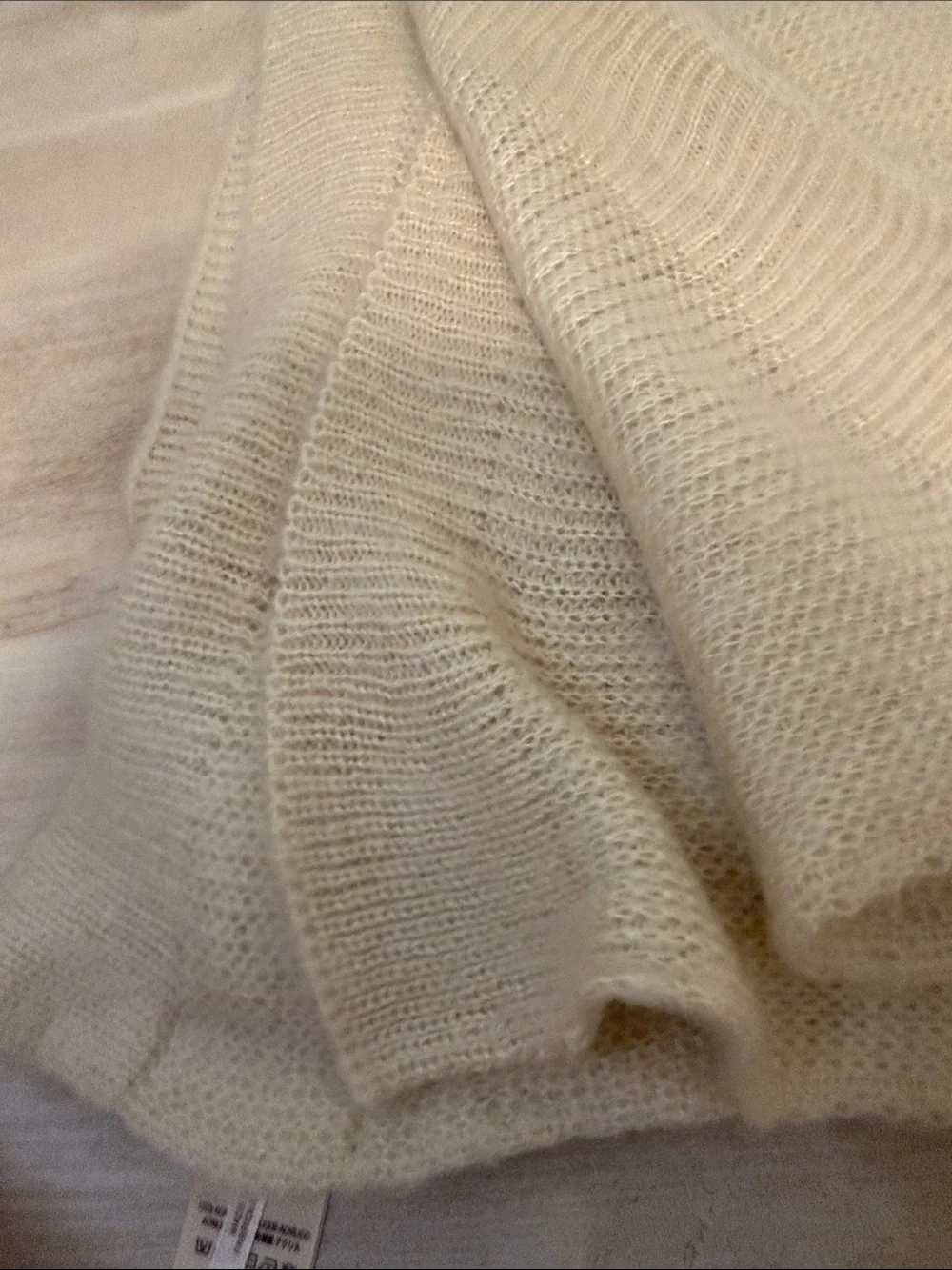 Free People Cream Knit Throw Blanket